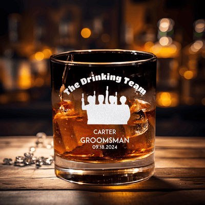 The Drinking Team Whiskey Glass