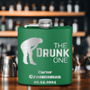 Green Bachelor Party Flask With The Drunk One Design