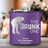 Purple Bachelor Party Flask With The Drunk One Design