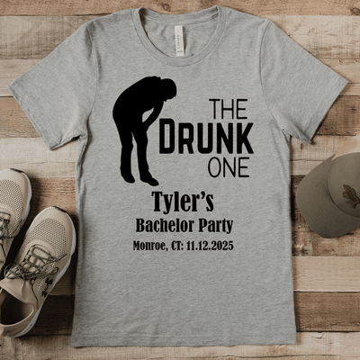 Grey Mens T-Shirt With The Drunk One Design