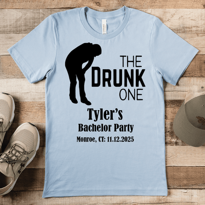 Light Blue Mens T-Shirt With The Drunk One Design