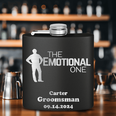 Black Bachelor Party Flask With The Emotional One Design