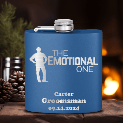 Blue Bachelor Party Flask With The Emotional One Design