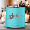 Teal Bachelor Party Flask With The Horny One Design