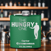 Green Bachelor Party Flask With The Hungry One Design