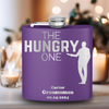 Purple Bachelor Party Flask With The Hungry One Design