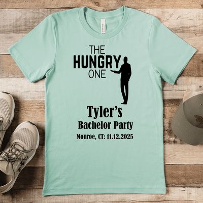 Light Green Mens T-Shirt With The Hungry One Design