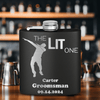Black Bachelor Party Flask With The Lit One Design