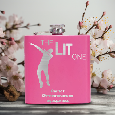 Pink Bachelor Party Flask With The Lit One Design