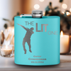 Teal Bachelor Party Flask With The Lit One Design