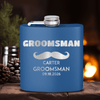 Blue Groomsman Flask With The Mustache Amigo Design
