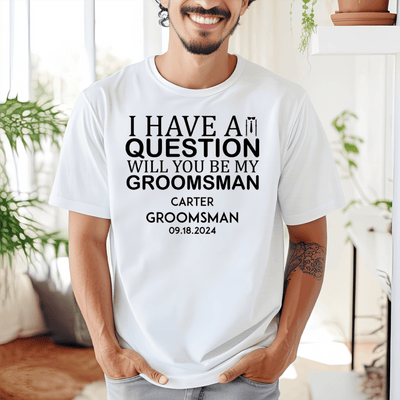White Mens T-Shirt With The Real Proposal Design