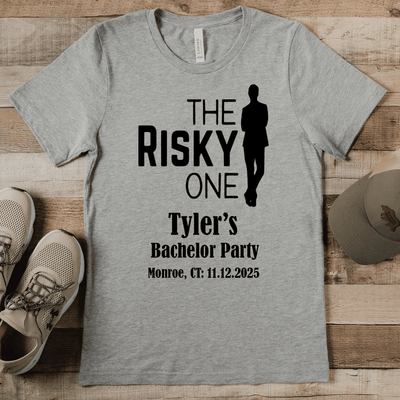 Grey Mens T-Shirt With The Risky One Design
