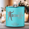 Teal Bachelor Party Flask With The Rowdy One Design