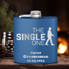 Blue Bachelor Party Flask With The Single One Design