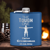 Blue Bachelor Party Flask With The Tough One Design