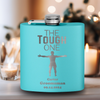 Teal Bachelor Party Flask With The Tough One Design