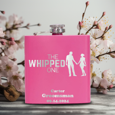 Pink Bachelor Party Flask With The Whipped One Design