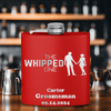 Red Bachelor Party Flask With The Whipped One Design
