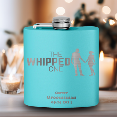 Teal Bachelor Party Flask With The Whipped One Design
