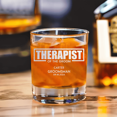 Therapist Of The Groom Whiskey Glass
