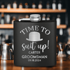 Black Groomsman Flask With Timeless Friend Design