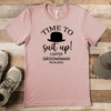 Heather Peach Mens T-Shirt With Timeless Friend Design