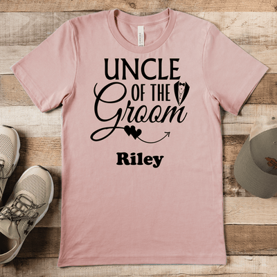 Heather Peach Mens T-Shirt With Uncle Of The Groom Design