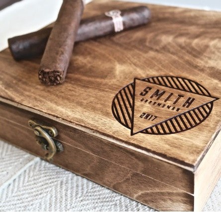 Personalized Cigar Boxes, Custom Engraved with 3 Lines