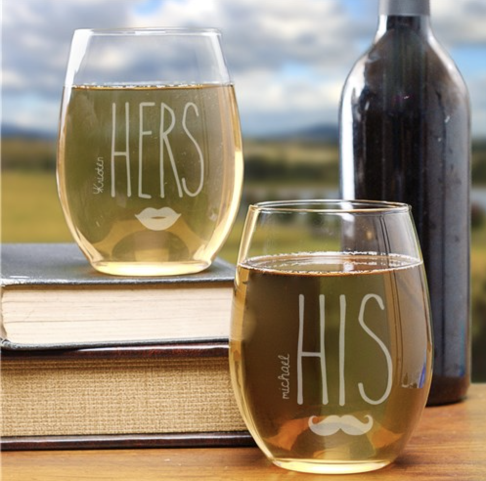 His and Hers Wine Glasses