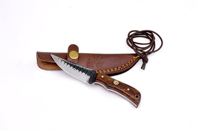 Neck Knife with Forged Scales
