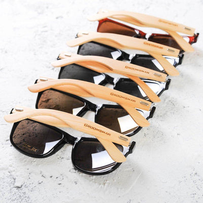 Personalized Groomsmen Bamboo Sunglasses