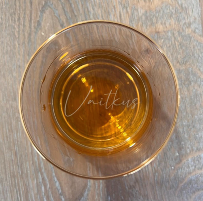 Personalized Gold Rim Whiskey Glass